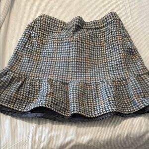 J. Crew Mini Skirt with Blue and Brown Check Pattern